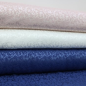 Damaks Şönil Pike Pudra-Beyaz-İndigo  Kumaş