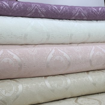 Şal Desenli Şönil Pike Mor-Krem-Pudra-Kapiçino  Kumaş