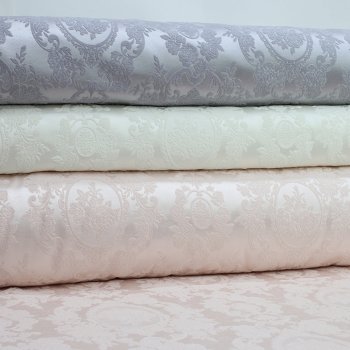 Osmanlı Desen Şönil Pike Gri-Krem-Somon  Kumaş