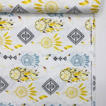 Karışık Desenli Poplin Kumaş